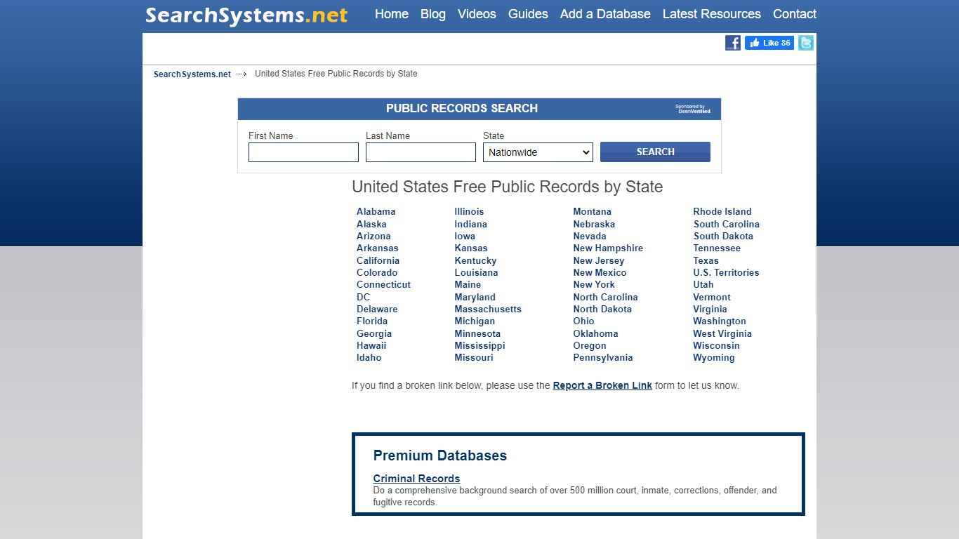 United States Public Records Search - SearchSystems.net ...